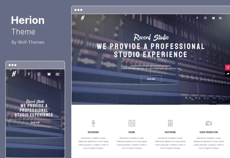 Herion Theme - A WordPress Theme for The Music Industry