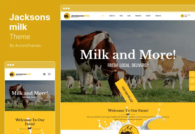 Jacksons milk Theme - Dairy Farm & Eco Milk Products WordPress Theme