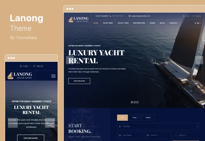 Lanong Theme - Yacht Rental WordPress Theme