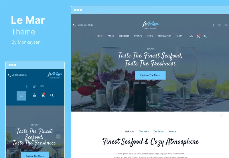LeMar Theme - Seafood Restaurant WordPress Theme