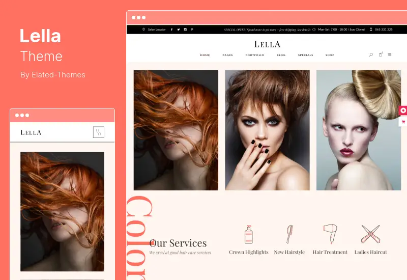Lella Theme - Hairdresser and Beauty Salon WordPress Theme