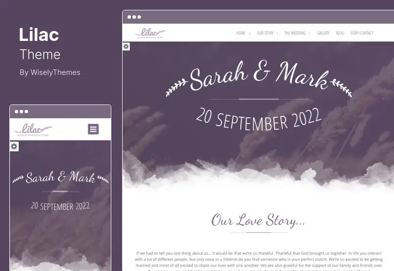 Lilac Theme - Onepage Wedding WordPress Theme