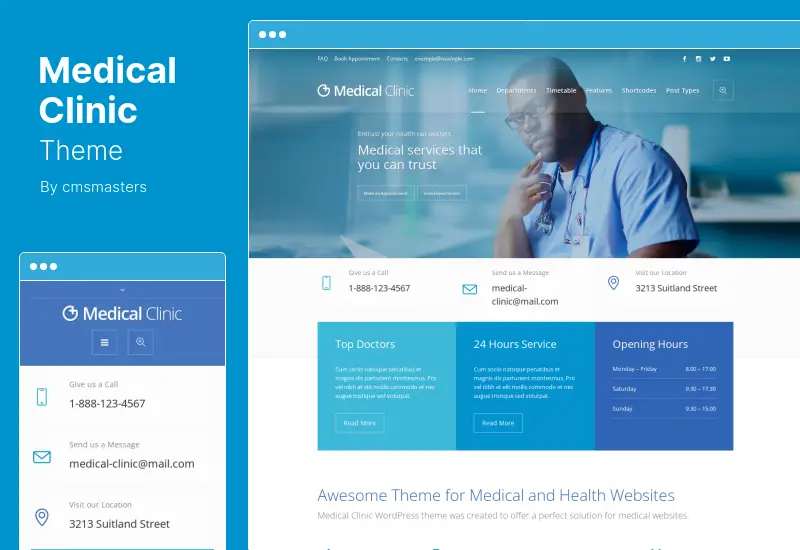 Medical Clinic Theme - Doctor Hospital Health WordPress Theme