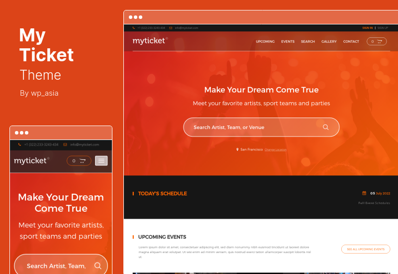 MyTicket Theme - Ticket / Event Management System WordPress Theme