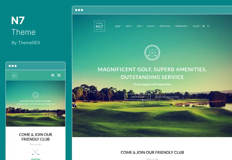 N7 Theme - Golf Club & Course Sports & Events WordPress Theme
