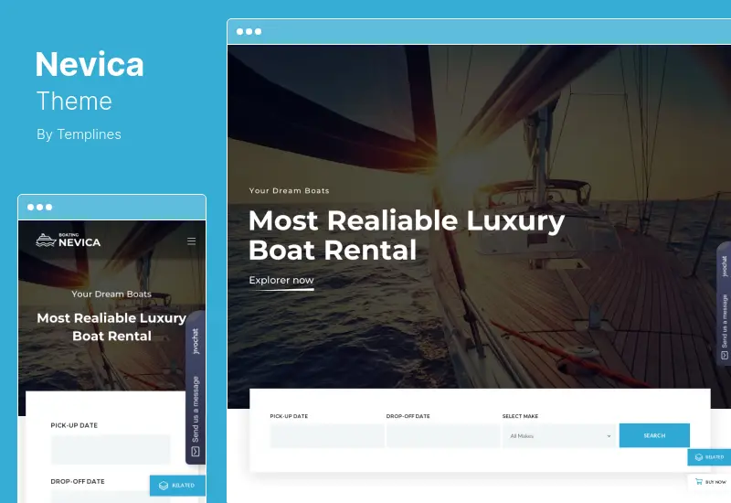 Nevica Theme - Yacht Rental WordPress Theme