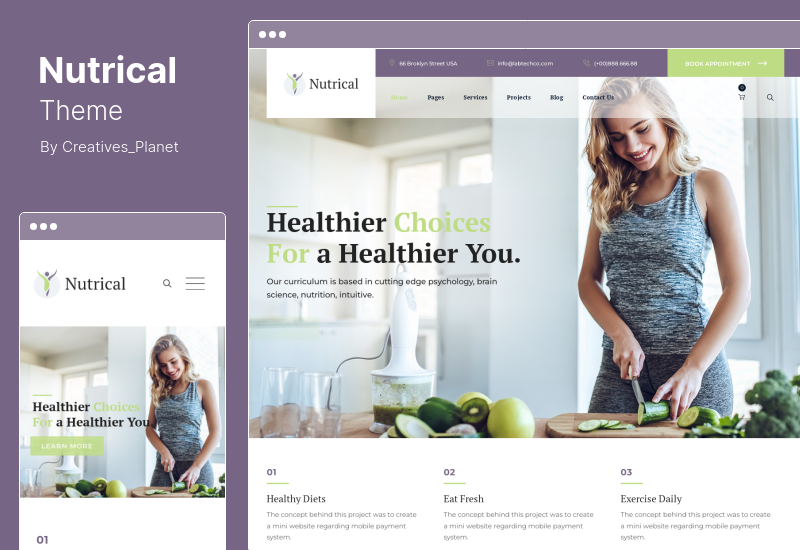 Nutrical Theme - Health and Diet WordPress Theme