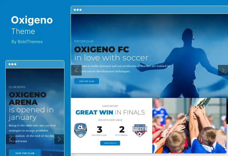 Oxigeno Theme - Sports Club & Team WordPress Theme