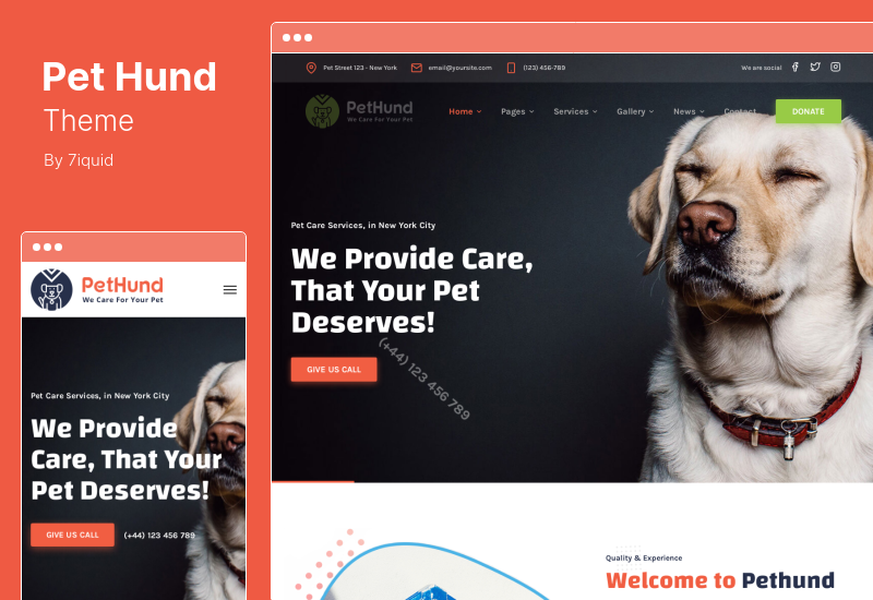 Pet Hund Theme - Animals Shop & Veterinary WordPress Theme