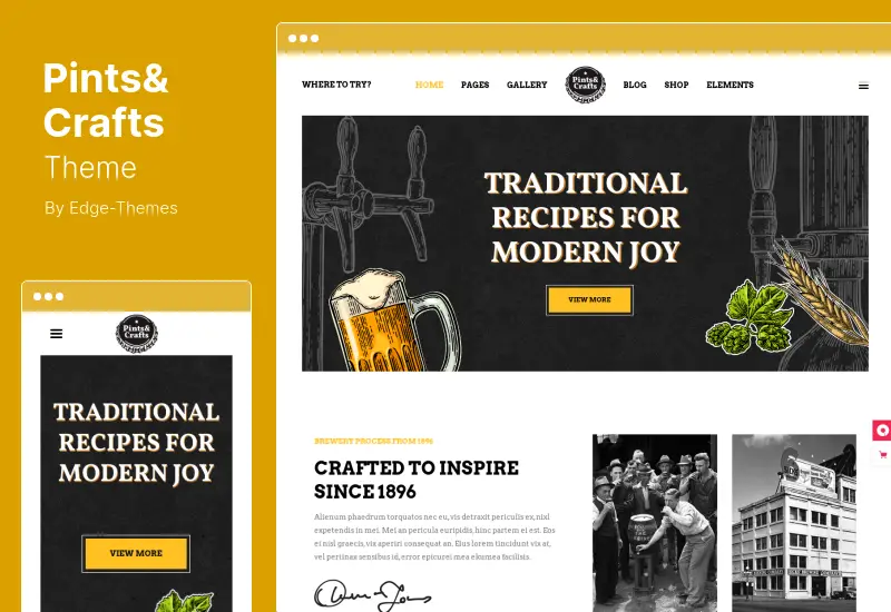 Pints&Crafts Theme - Bar, Beer & Pub WordPress Theme