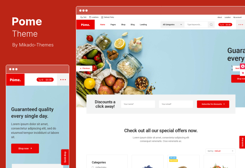 Pome Theme - Food Store WordPress Theme