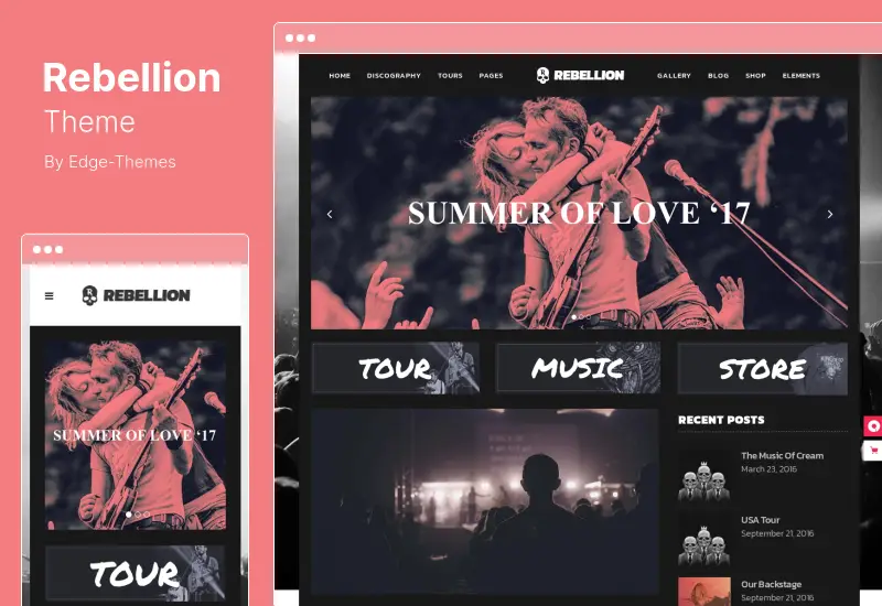 Rebellion Theme - WordPress Theme for Music Bands & Record Labels