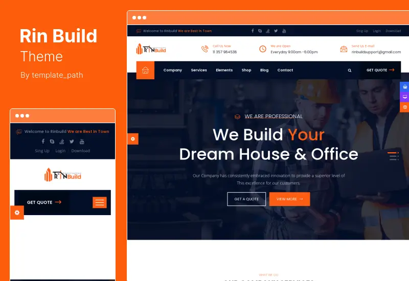 RinBuild Theme - Construction Building Company WordPress Theme