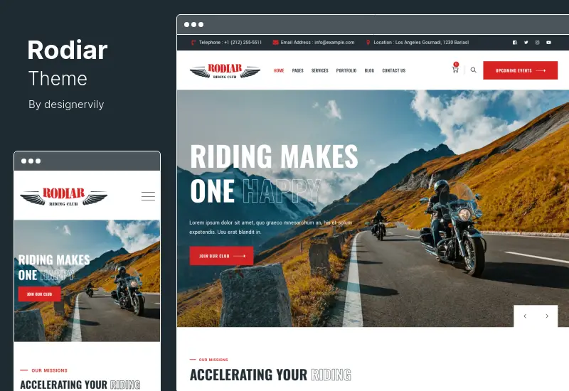 Rodiar Theme - Rider's Club  WordPress theme