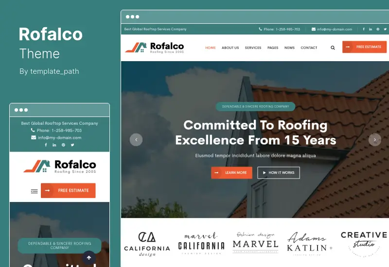 Rofalco Theme - Roofing Services WordPress Theme