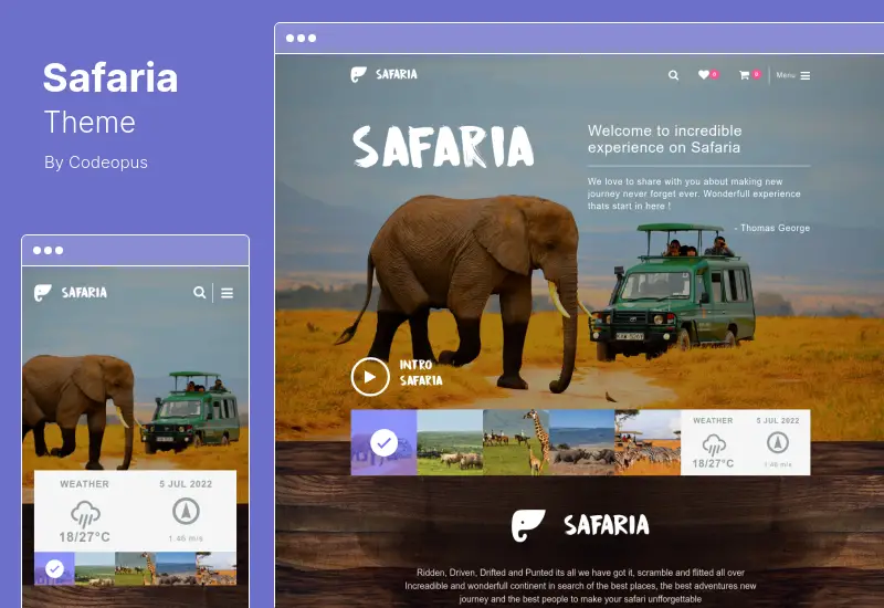 Safaria Theme - Safari & Zoo WordPress Theme