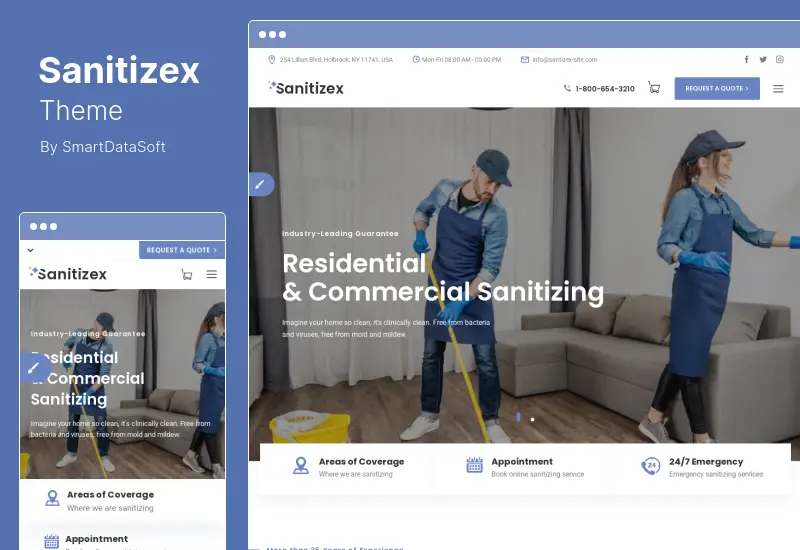 Sanitizex Theme - Sanitizing and Cleaning Services WordPress Theme