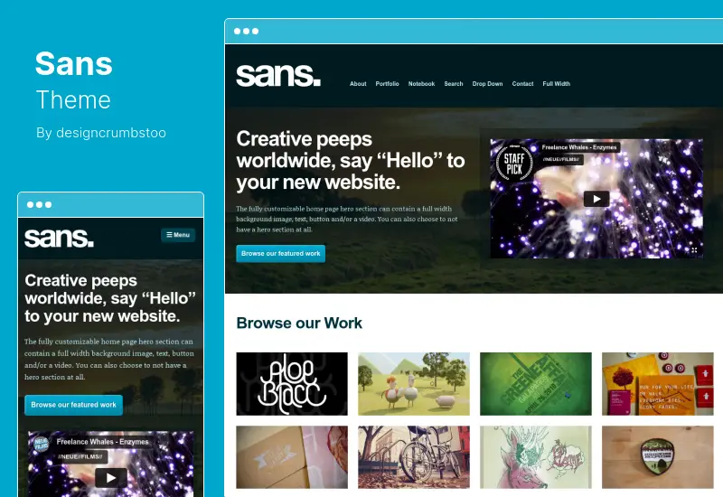 Sans Theme - A Responsive Portfolio WordPress Theme