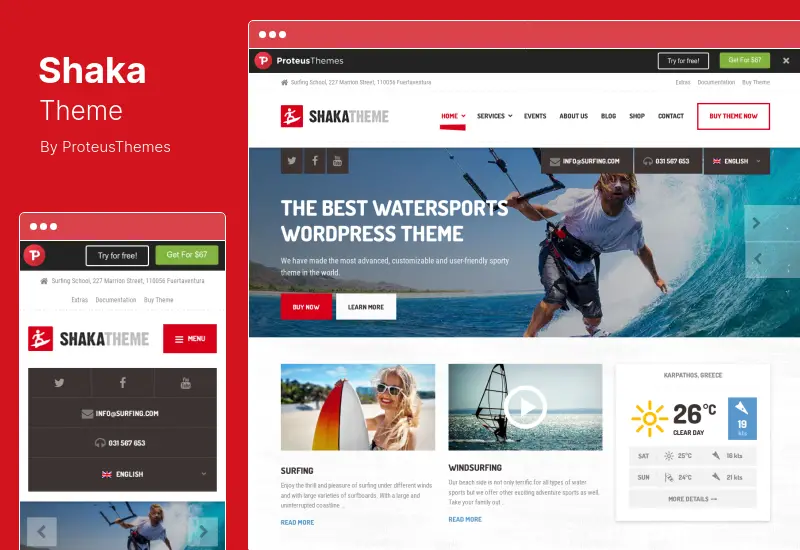 Shaka Theme - A Water Sport WordPress Theme