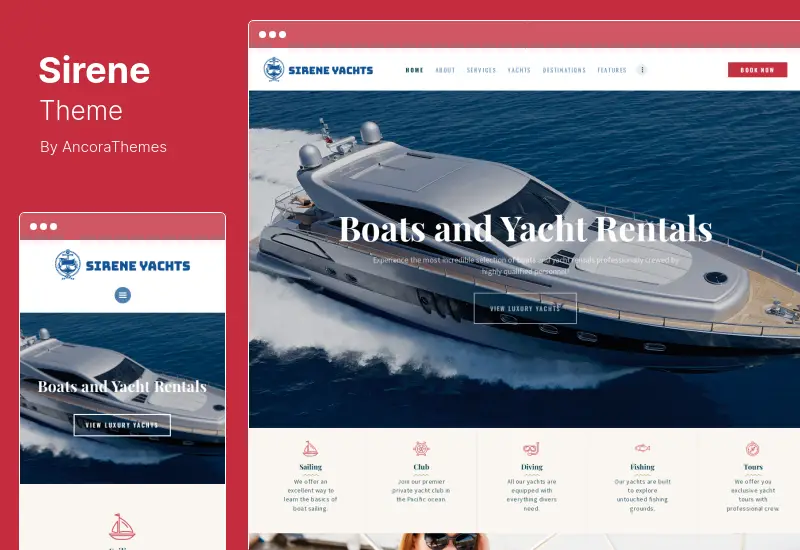 Sirene Theme -  Yacht Charter Services & Boat Rental WordPress Theme