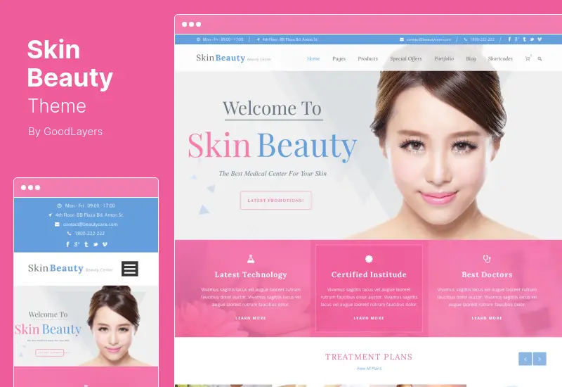 Skin Beauty Theme - Spa and Beauty Center WordPress Theme