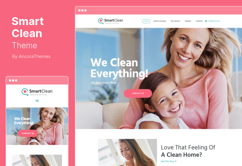 SmartClean Theme - Housekeeping, Washing  Cleaning Company WordPress Theme