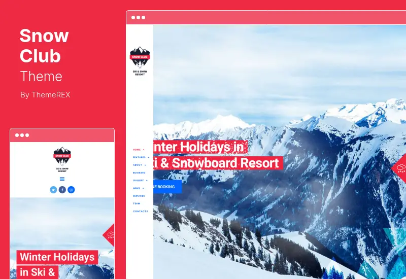 Snow Club Theme - Ski Resort and Snowboard Classes WordPress Theme