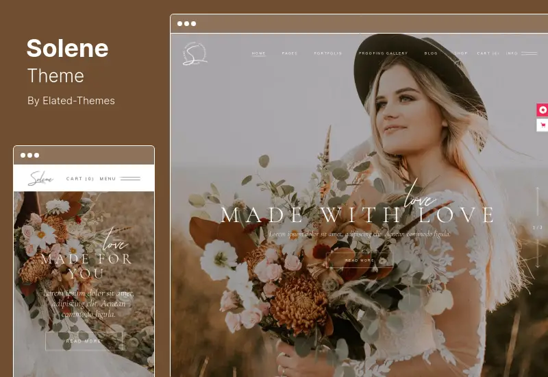 Solene Theme - Wedding Photography WordPress Theme
