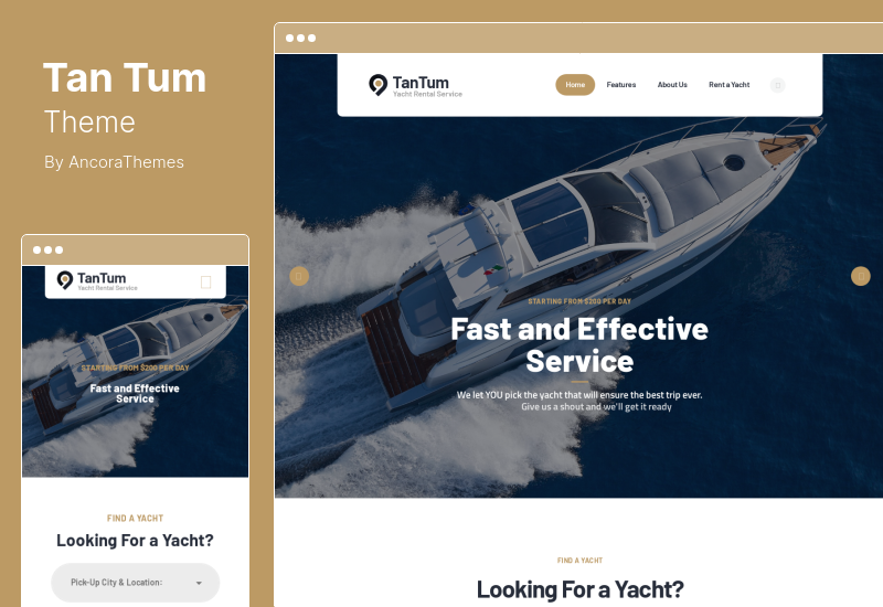 TanTum Theme - Car, Scooter, Boat & Bike Rental Services WordPress Theme