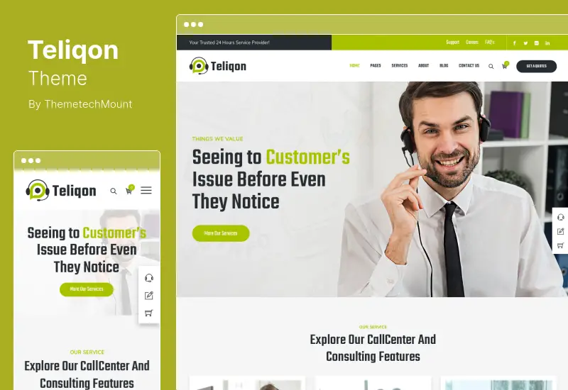 Teliqon Theme - Call Center & Telemarketing WordPress Theme
