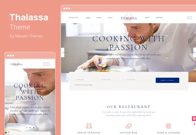 Thalassa Theme - Seafood Restaurant WordPress Theme