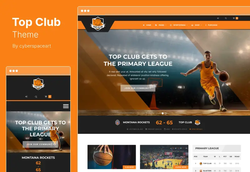 Top Club Theme - Sports WordPress Theme