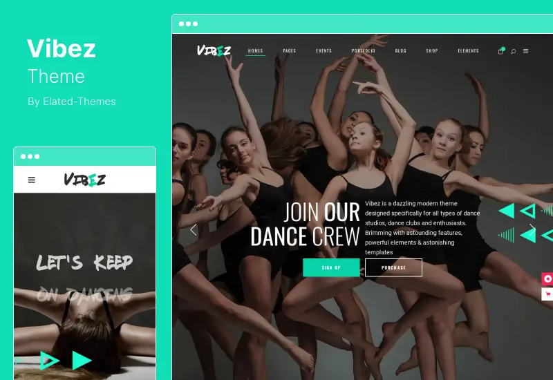 Vibez Theme - Dynamic WordPress Theme for Dance Studios and Instructors