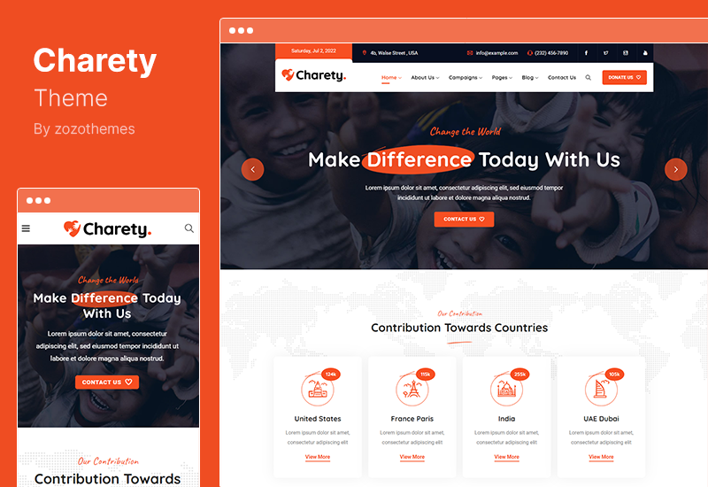 Charety Theme - Charity  Donation WordPress Theme