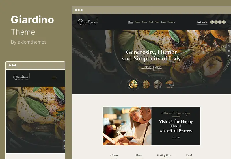 Giardino Theme - An Italian Restaurant & Cafe WordPress Theme