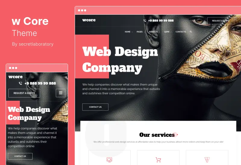 wCore Theme - Web Design Agency WordPress Theme