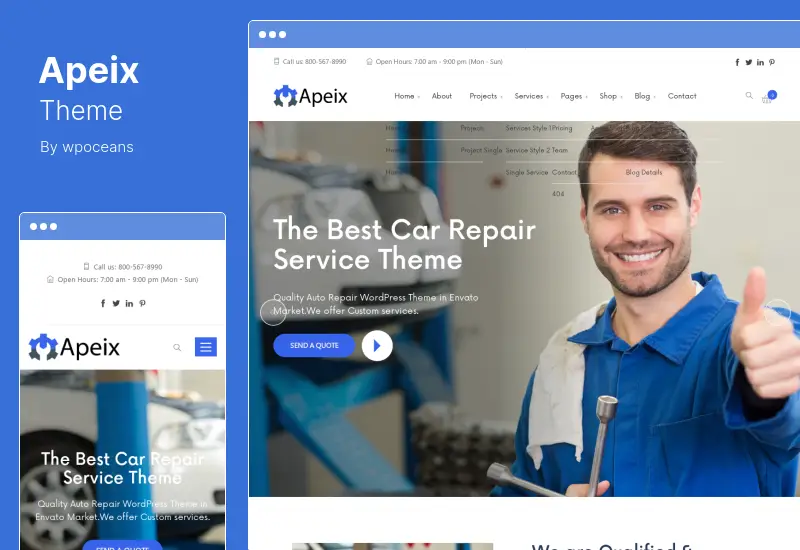 Apeix Theme - Car Repair Service & Auto Mechanic WordPress Theme