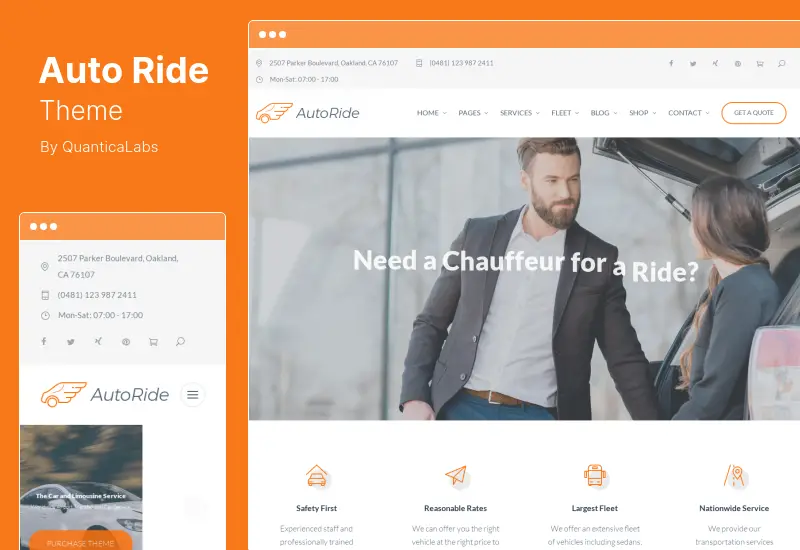 AutoRide Theme - Chauffeur Limousine Booking WordPress Theme