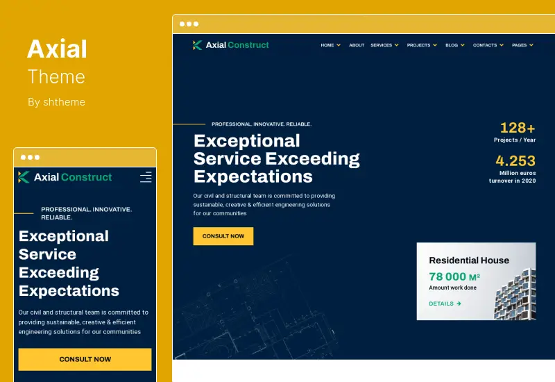 Axial Theme - Construction Company WordPress Theme