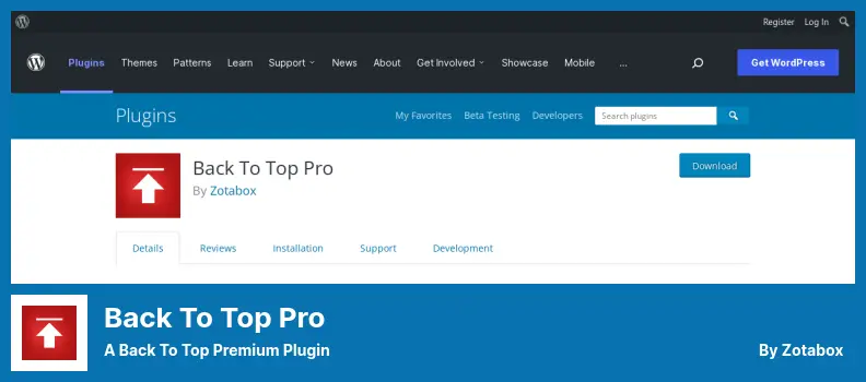 Back To Top Pro Plugin - a Back to Top Premium Plugin