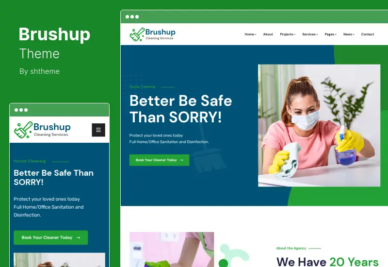 Brushup Theme - Cleaning Service Company WordPress Theme