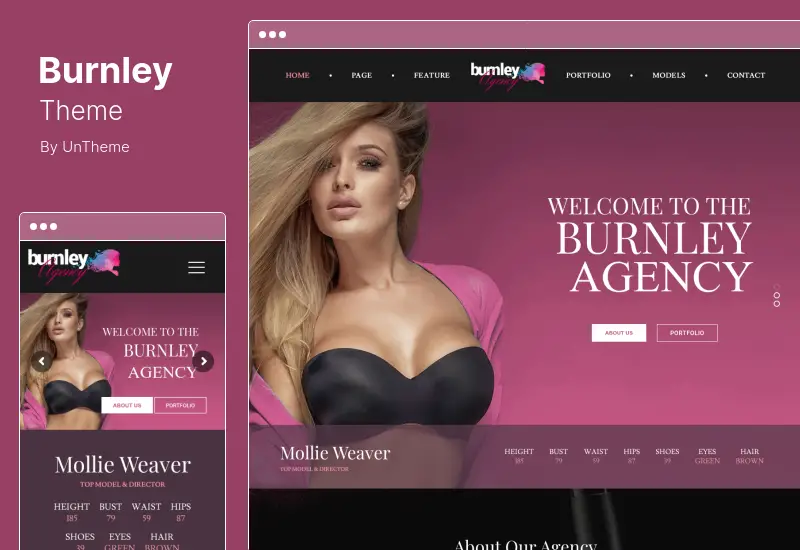 Burnley Theme - Modelling Agency Portfolio WordPress Theme
