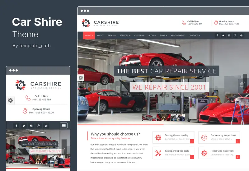 Car Shire Theme - Auto Mechanic & Repair WordPress Theme