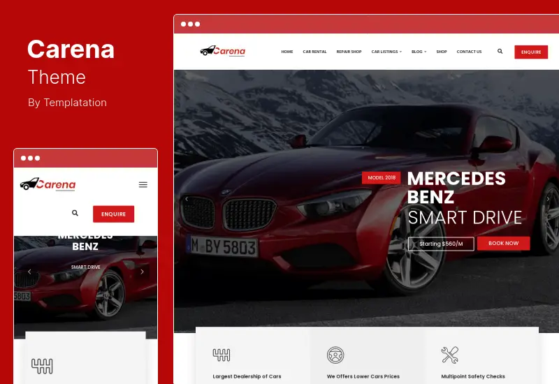Carena Theme - Car Dealer Rental and Automative WordPress Theme
