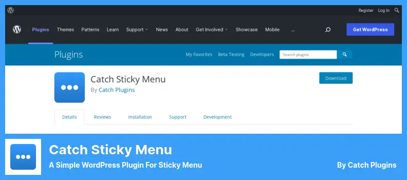 Catch Sticky Menu Plugin - a Simple WordPress Plugin for Sticky Menu