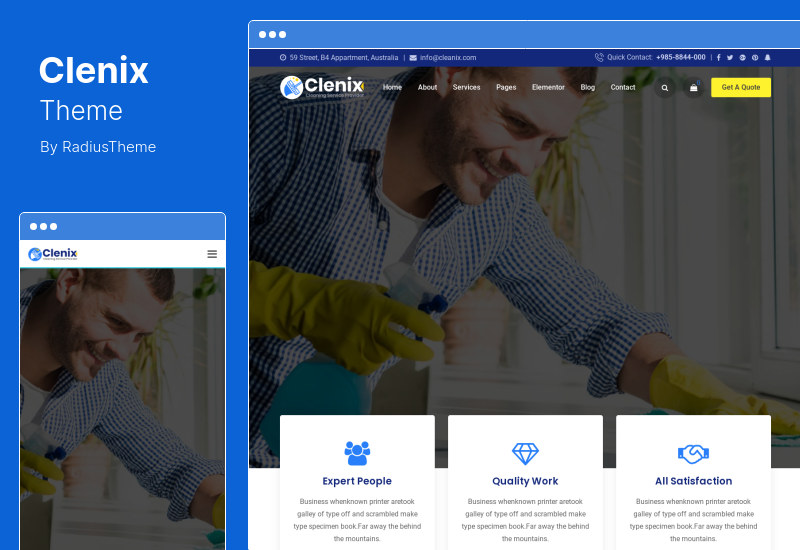 Clenix Theme - Cleaning Services WordPress Theme