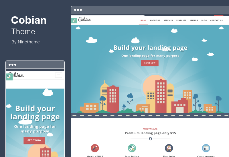 Cobian Theme - Flat Design WordPress Theme
