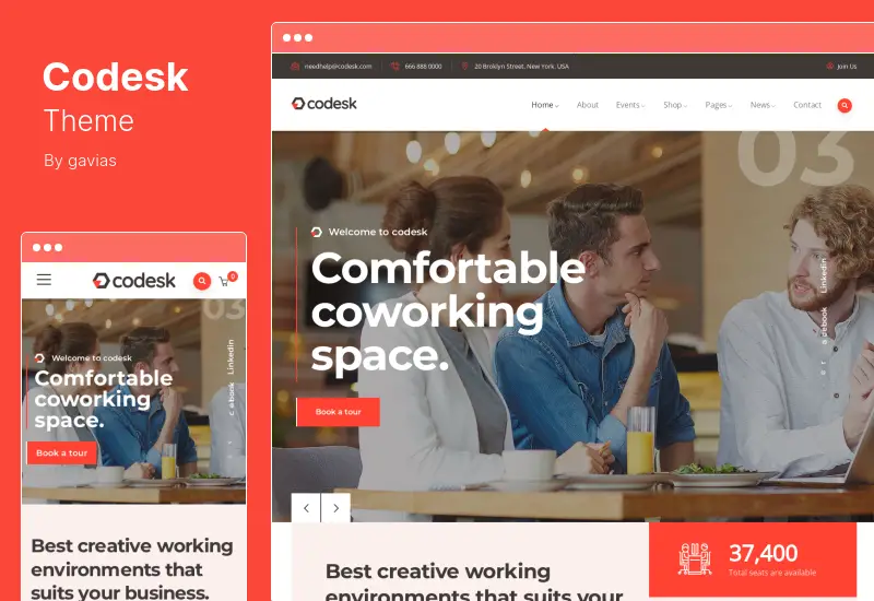 Codesk Theme - Creative Office Space WordPress Theme