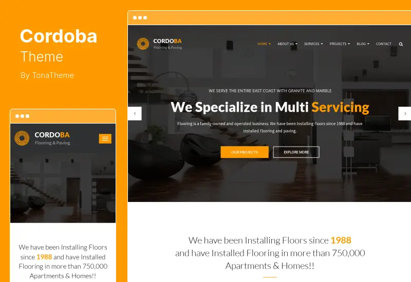 Cordoba Theme - Paving Service WordPress Theme