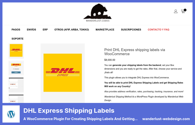 DHL Express Shipping Labels Plugin - A WooCommerce plugin for creating shipping labels and getting shipping rates